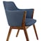 Armen Living Renzo Blue Fabric and Walnut Wood Dining Side Chairs, PK2 LCRESIWABLU - alternate 4
